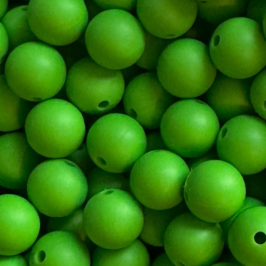 12mm Green Silicone Bead
