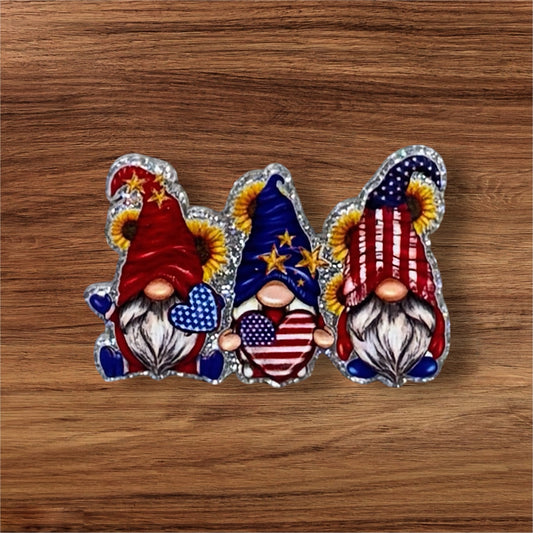 Patriotic Gnomes Acrylic Flatback