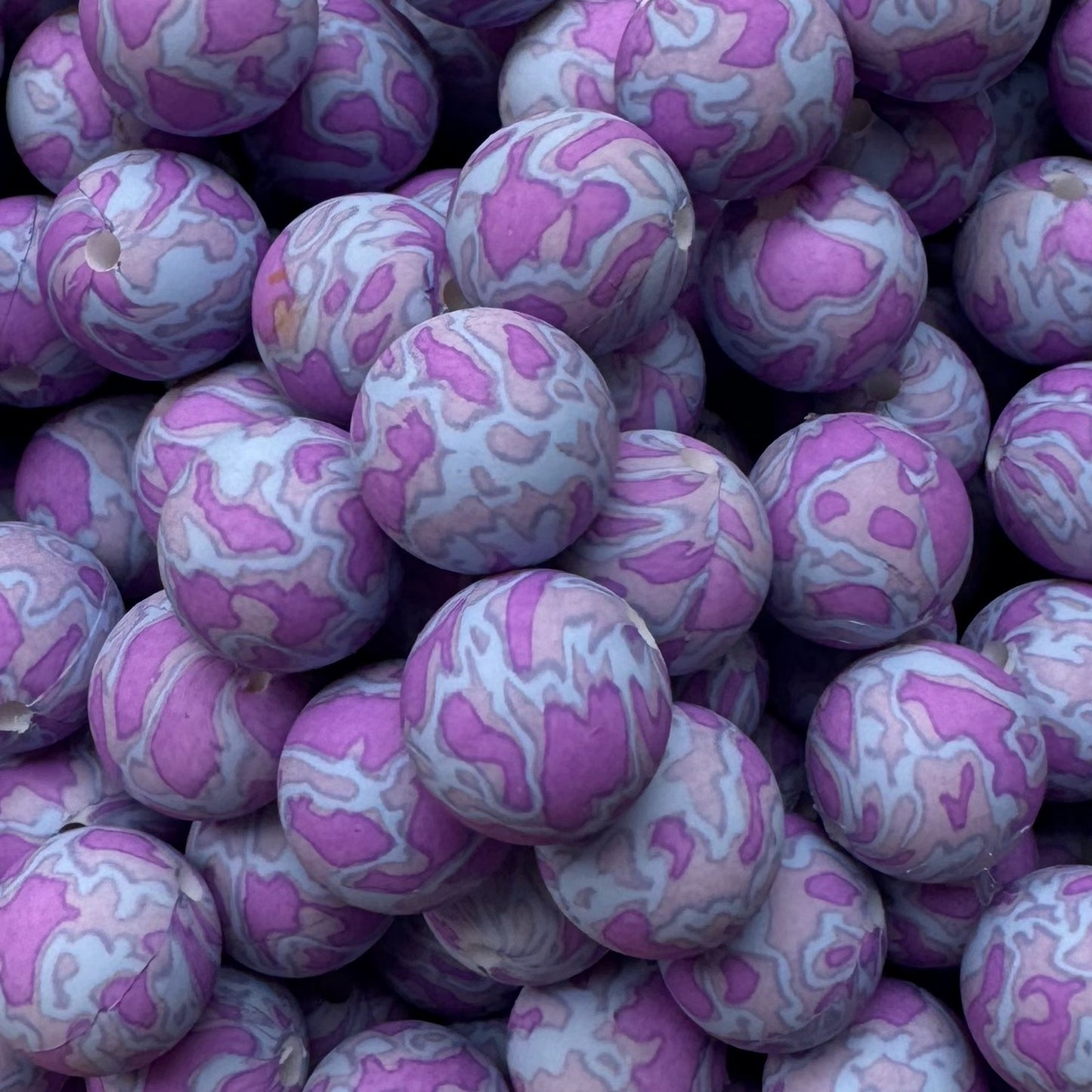 15mm Purple Moon Silicone Bead