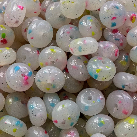 14mm Confetti Jelly Abacus Bead