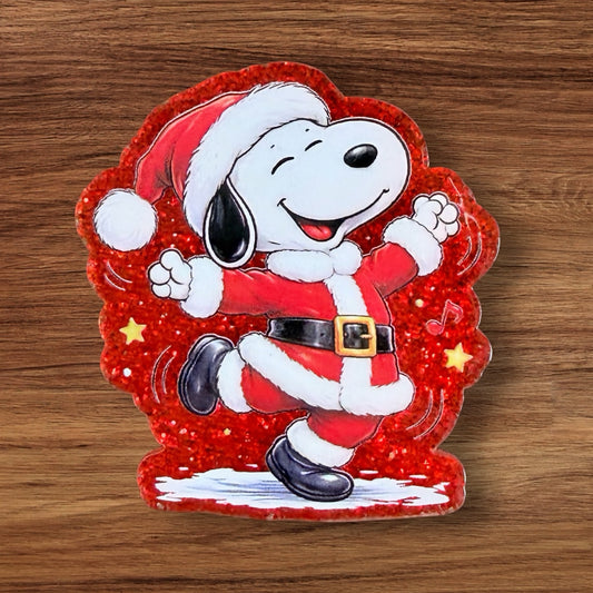 Santa Dog Acrylic Flatback