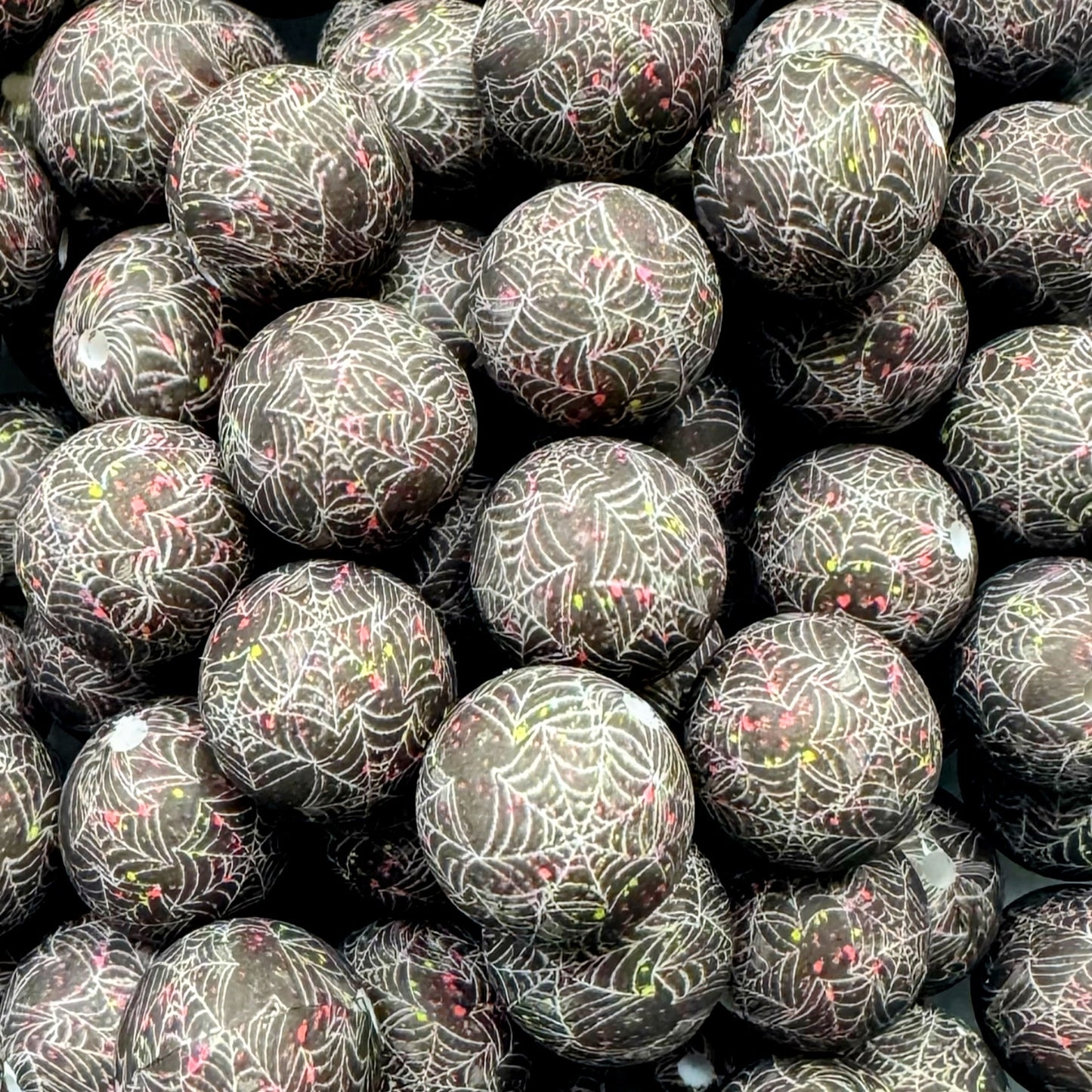 15mm Spiderweb Silicone Bead