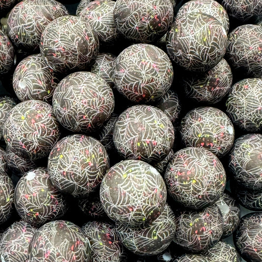 15mm Spiderweb Silicone Bead