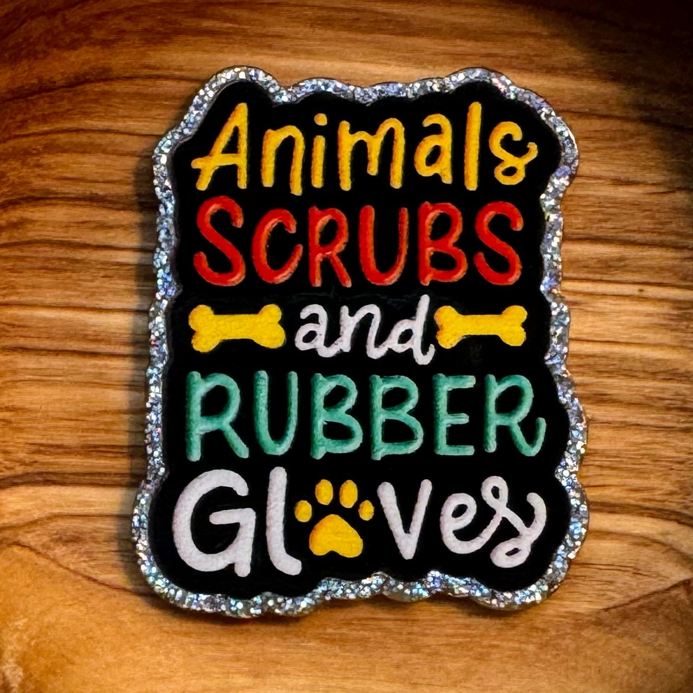 Animal Scrubs And Rubber Gloves Acrylic Flatback