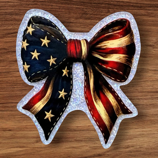 Patriotic Bow Acrylic Flatback