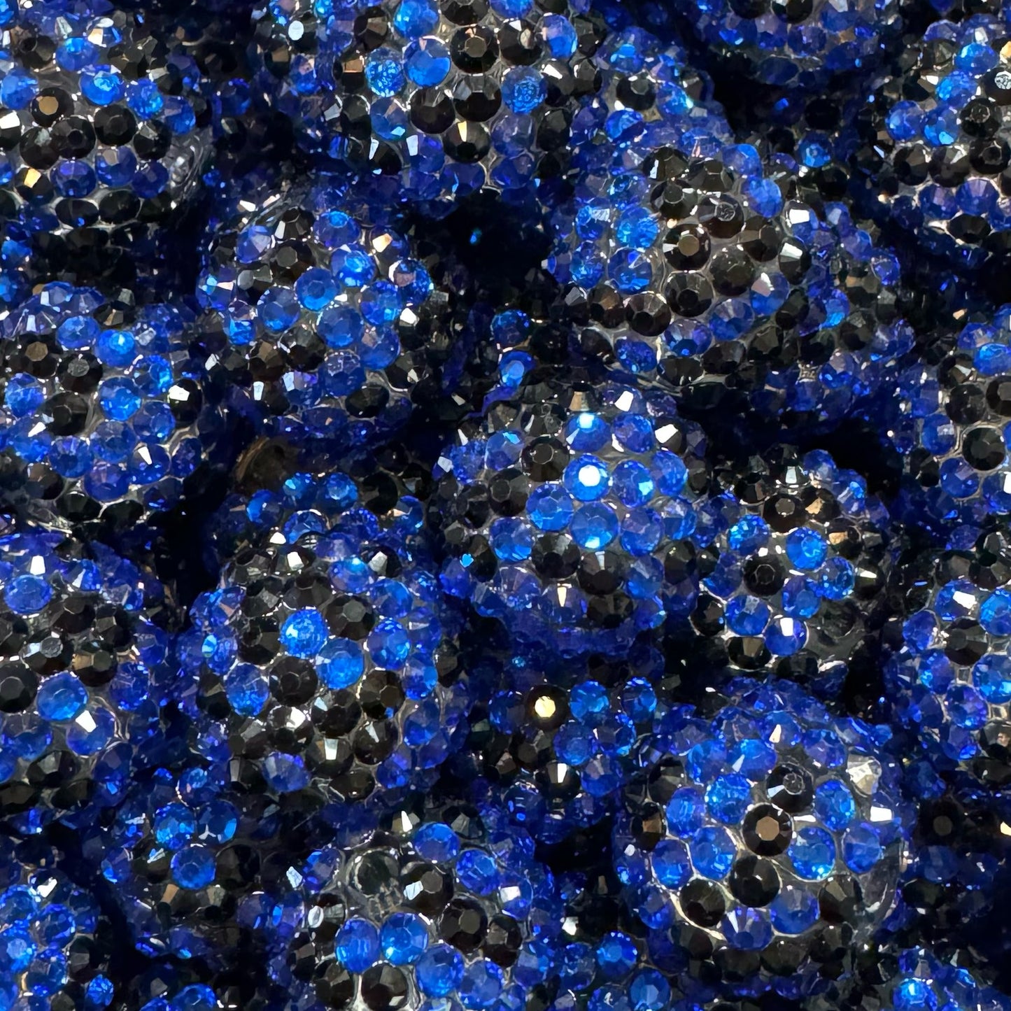 20mm Black & Blue Acrylic Rhinestone Bead