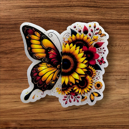 Sunflower Butterfly Acrylic Flatback