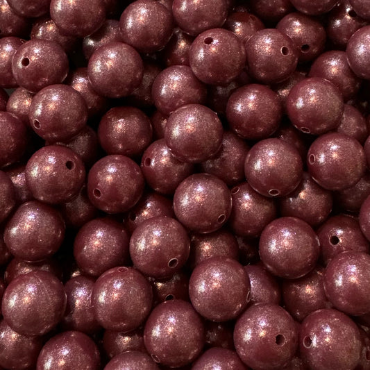 15mm Burgundy Chameleon Silicone Bead