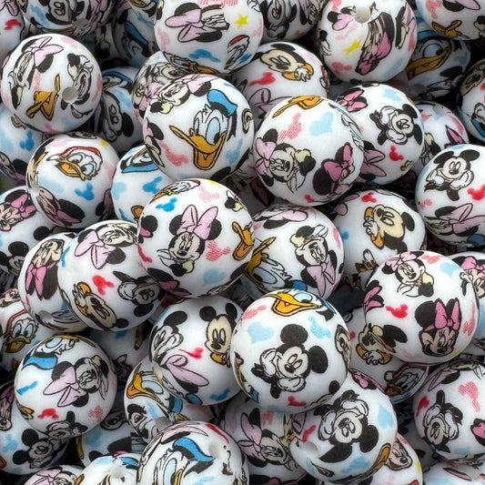 15mm Mouse & Friends Silicone Bead