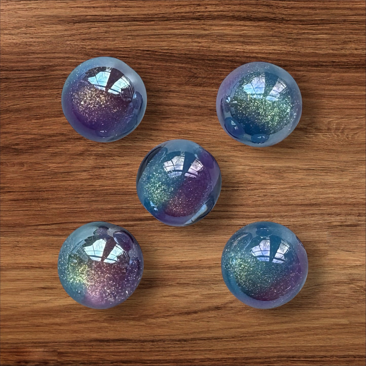 16mm Blue & Purple Galaxy Acrylic Bead