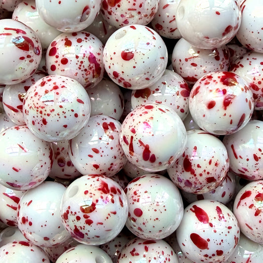 16mm Blood Splatter Acrylic Bead