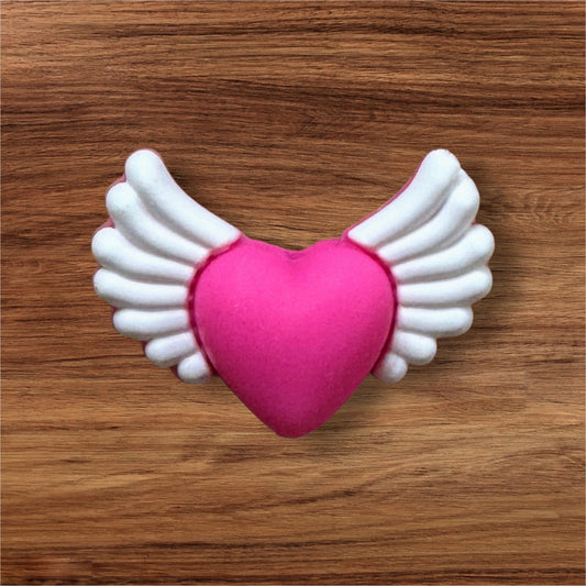 3-D Pink Heart With Wings Focal