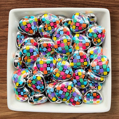 Designer Acrylic Heart Bead