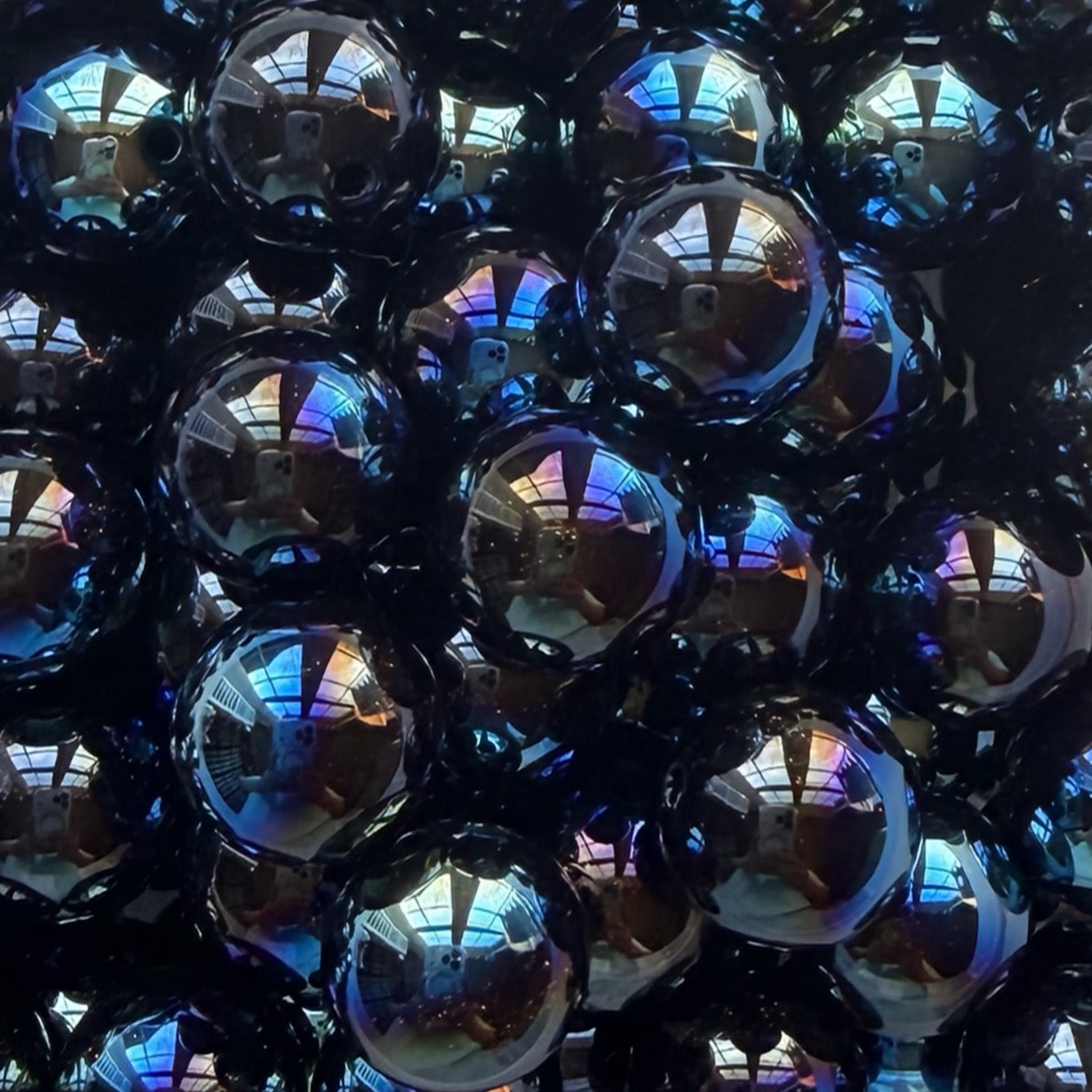 16mm Midnight Galaxy Glitter Acrylic Bead