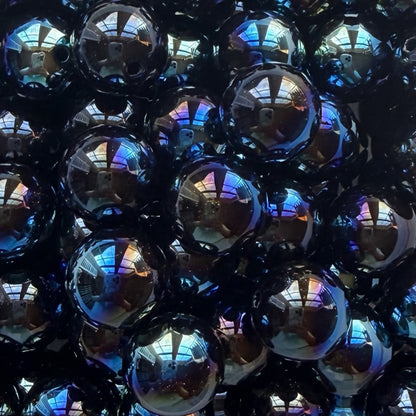 16mm Midnight Galaxy Glitter Acrylic Bead