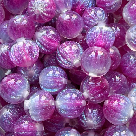 16mm Pink Holographic Acrylic Bead