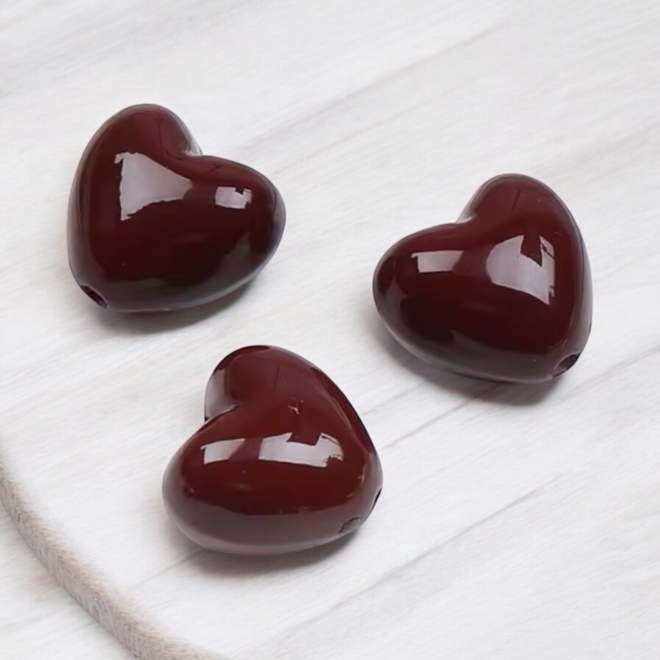 Acrylic Heart Beads