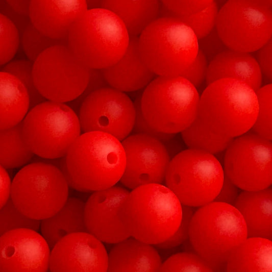 15mm Strawberry Red Silicone Bead
