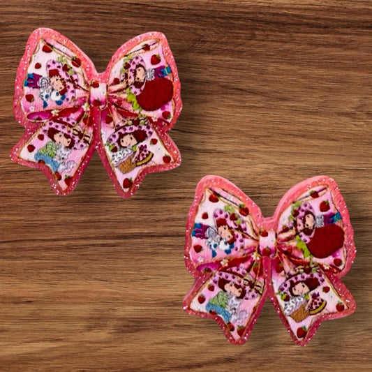 Acrylic Strawberry Girl Bow Focal