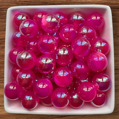 16mm Hot Pink Cats Eye Glitter Acrylic Bead