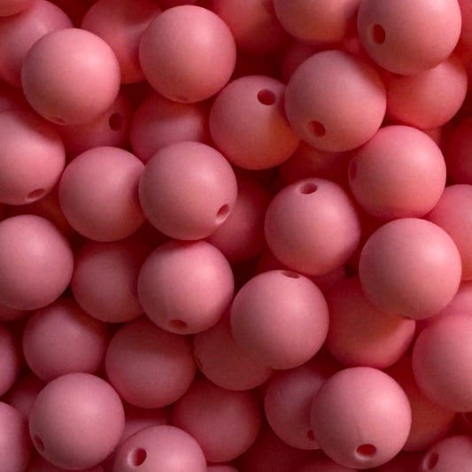 15mm Pink Silicone Bead