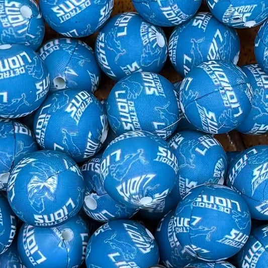 15mm Detroit Football Silicone Bead (Exclusive)