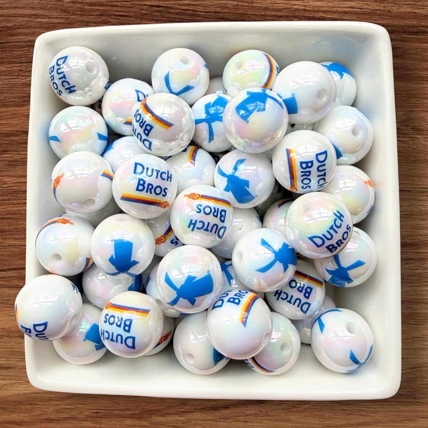 16mm Dutch Bros Acrylic Bead