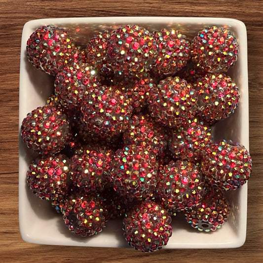 20mm Red AB Rhinestone Bead