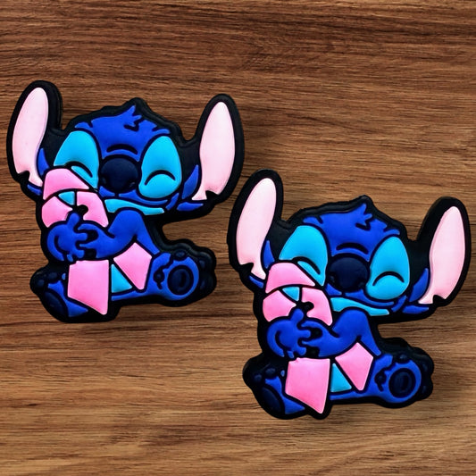 Blue Alien With Pink Ribbon Focal