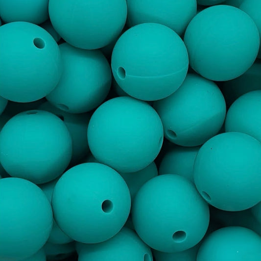 15mm Turquoise Silicone Bead