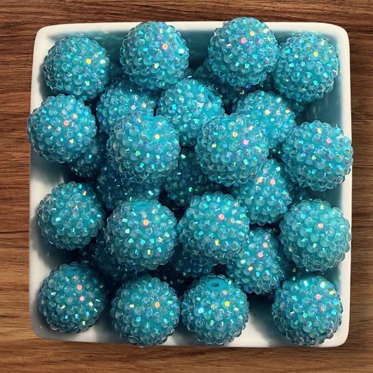 20mm Blue AB Rhinestone Bead