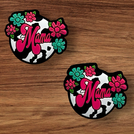 Floral Cow Print Mama Focal