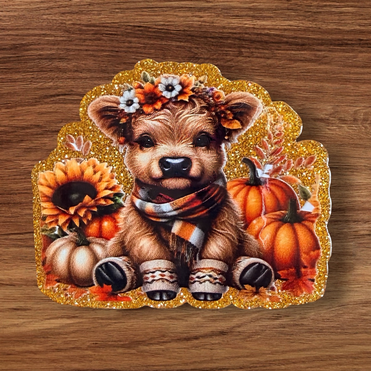 Fall Cow Acrylic Flatback