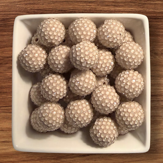 20mm Beige Rhinestone Bead