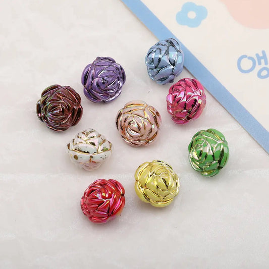 17mm Acrylic Rose Beads