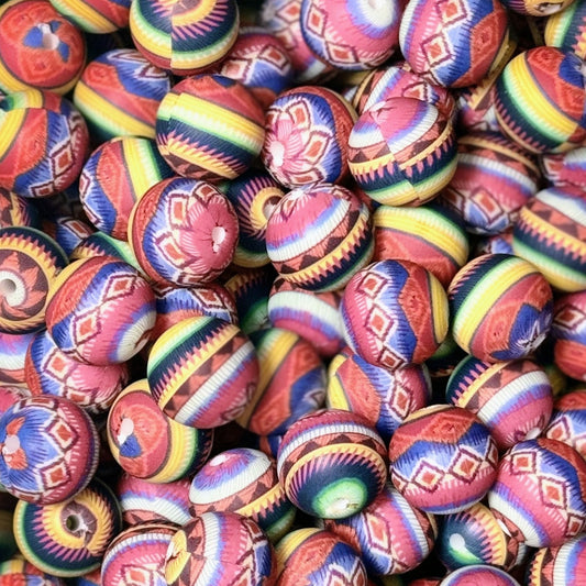 15mm Colorful Western Silicone Bead