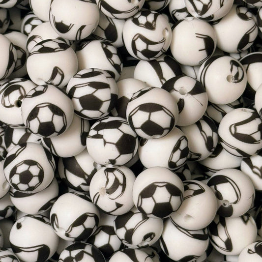 15mm Soccer Balls Silicone Bead