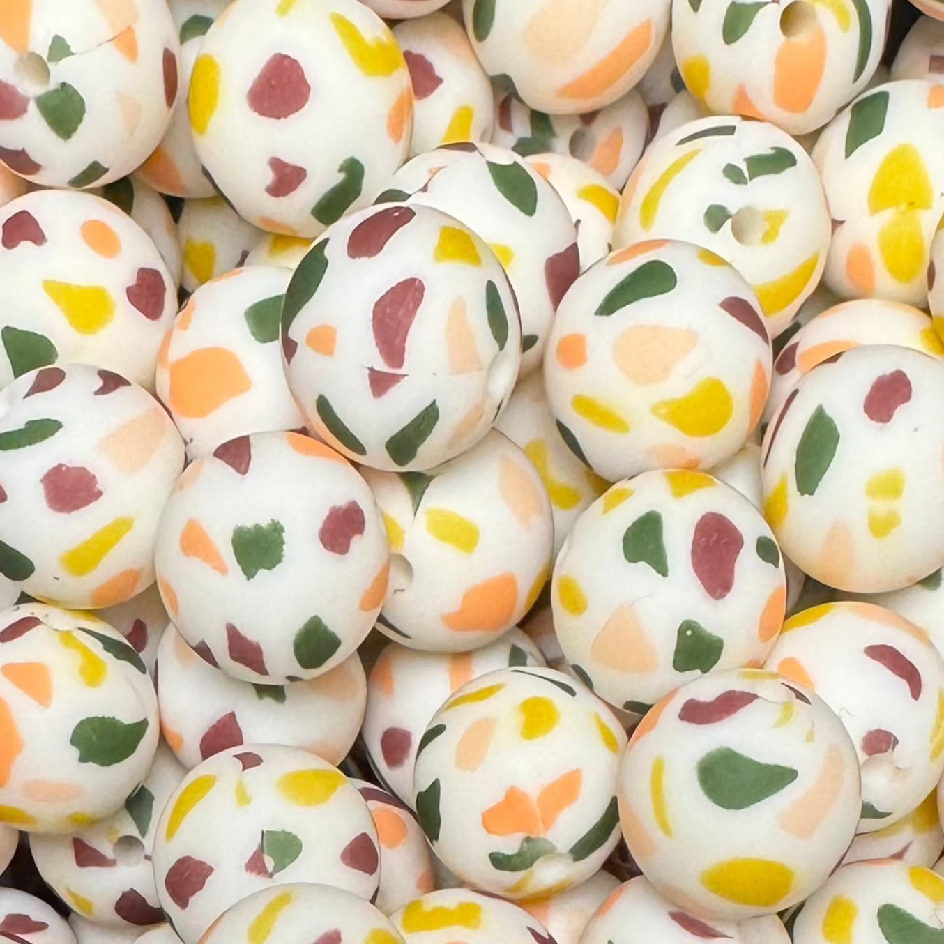 15mm Boho Terrazzo Silicone Bead