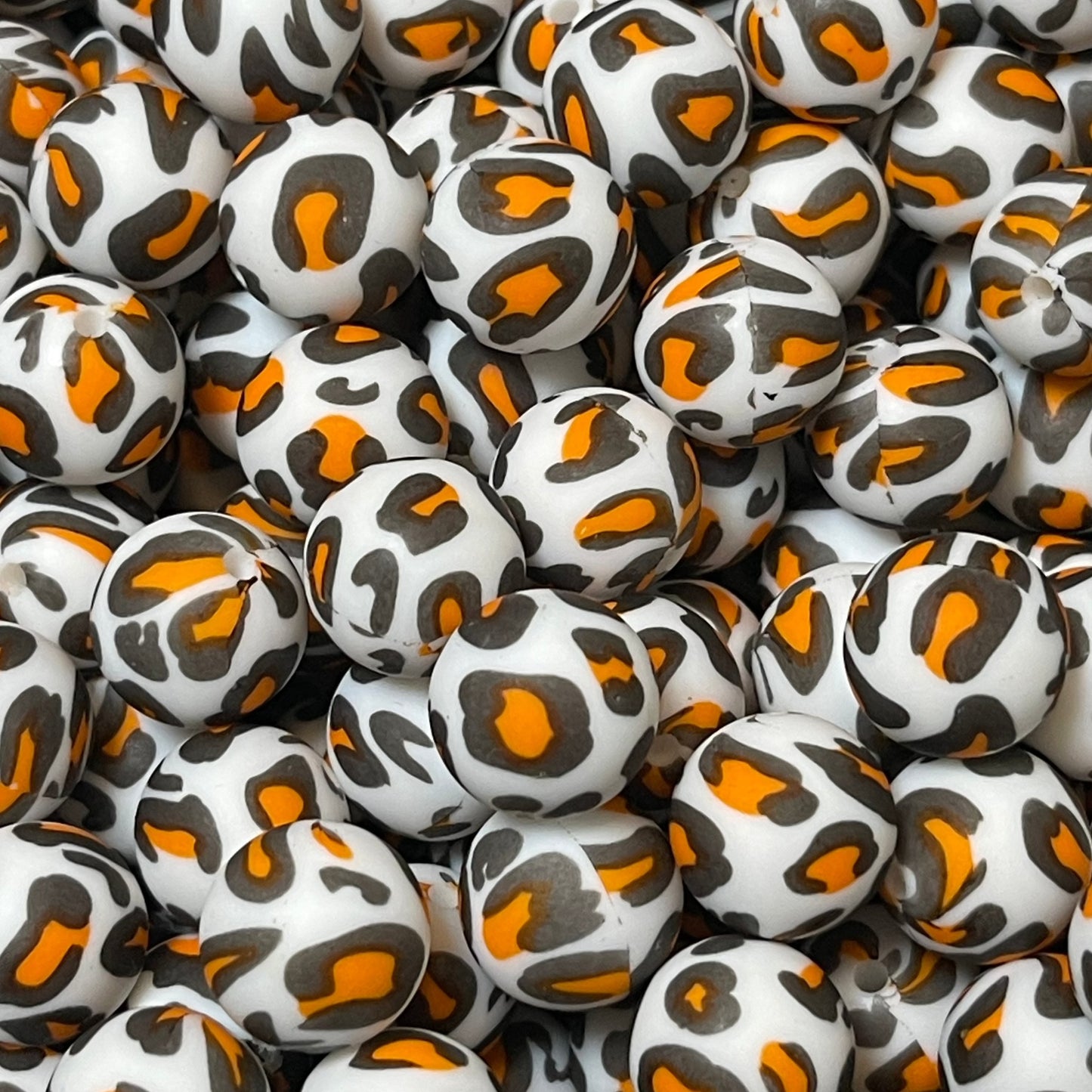 15mm Big Leopard Silicone Bead