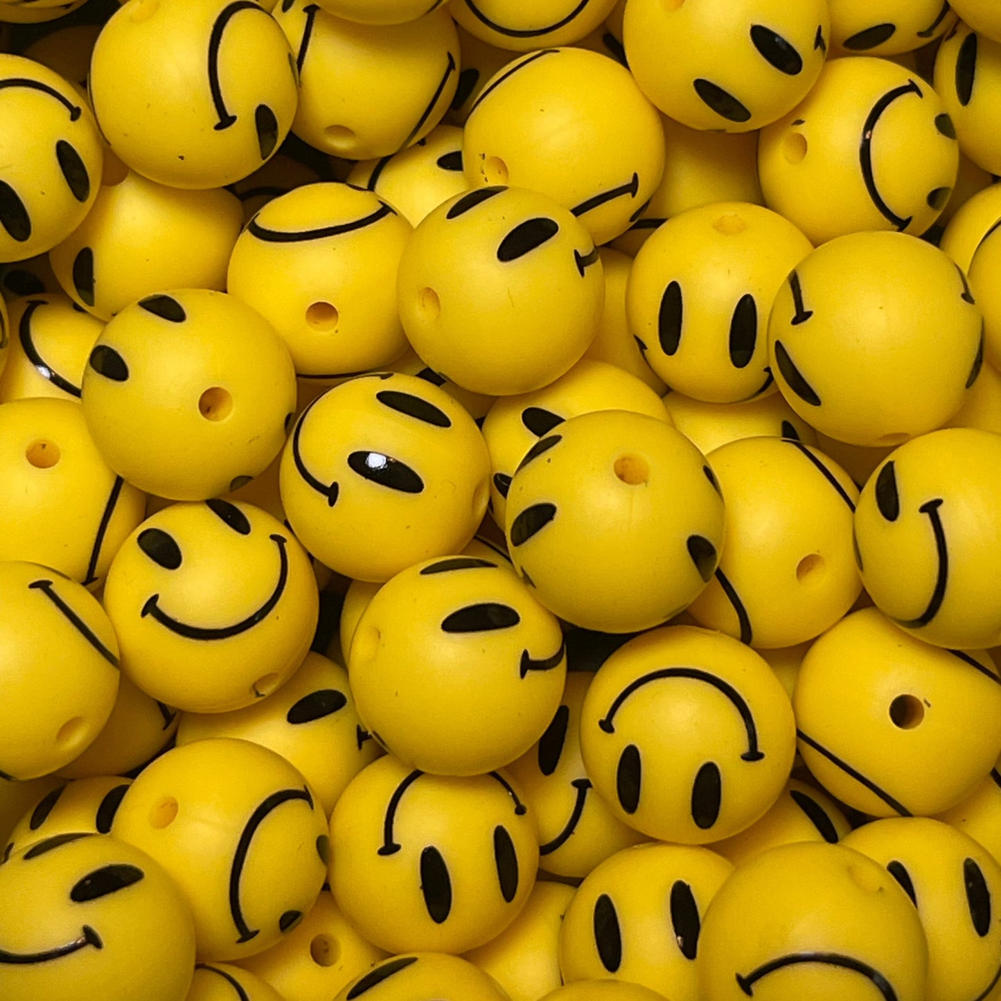 15mm Yellow Face Silicone Bead