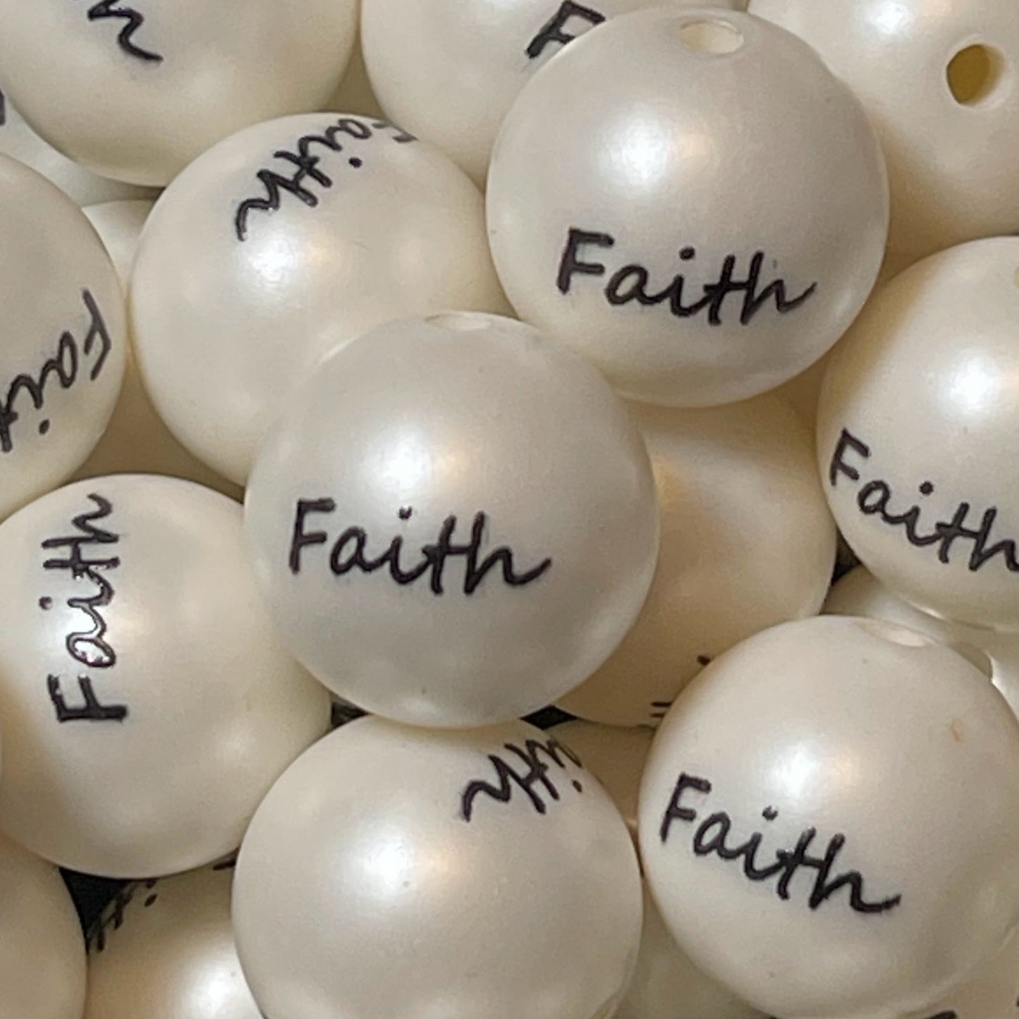 20mm Faith Acrylic Bead